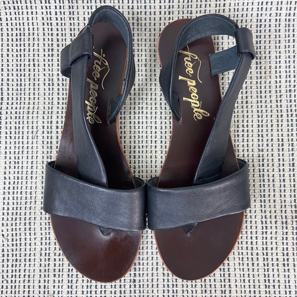 Free People Black Leather Sandals - Picture 5 of 10